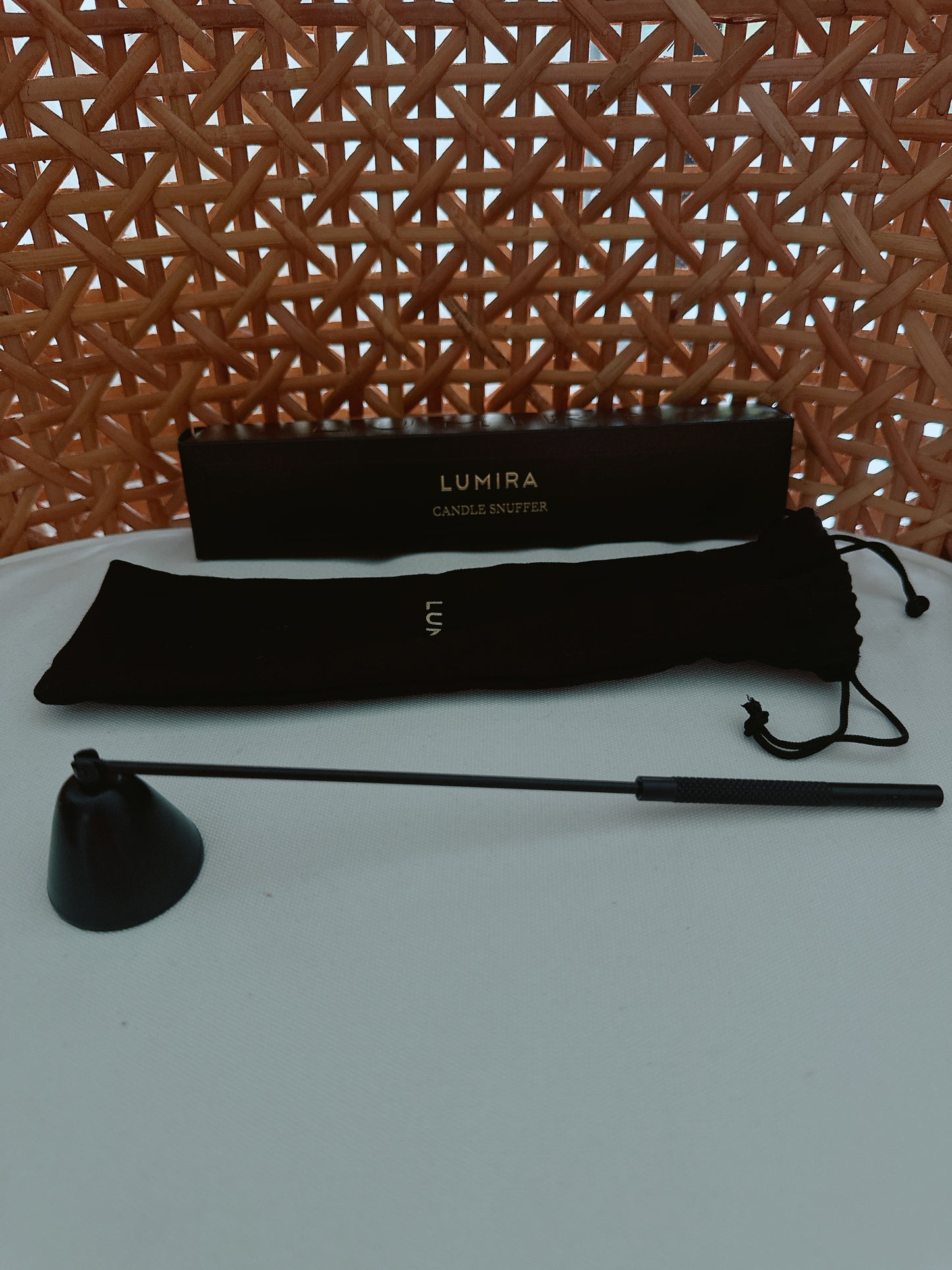 Lumira Elegant Stainless Steel Candle Wick Trimmer – Matte Black