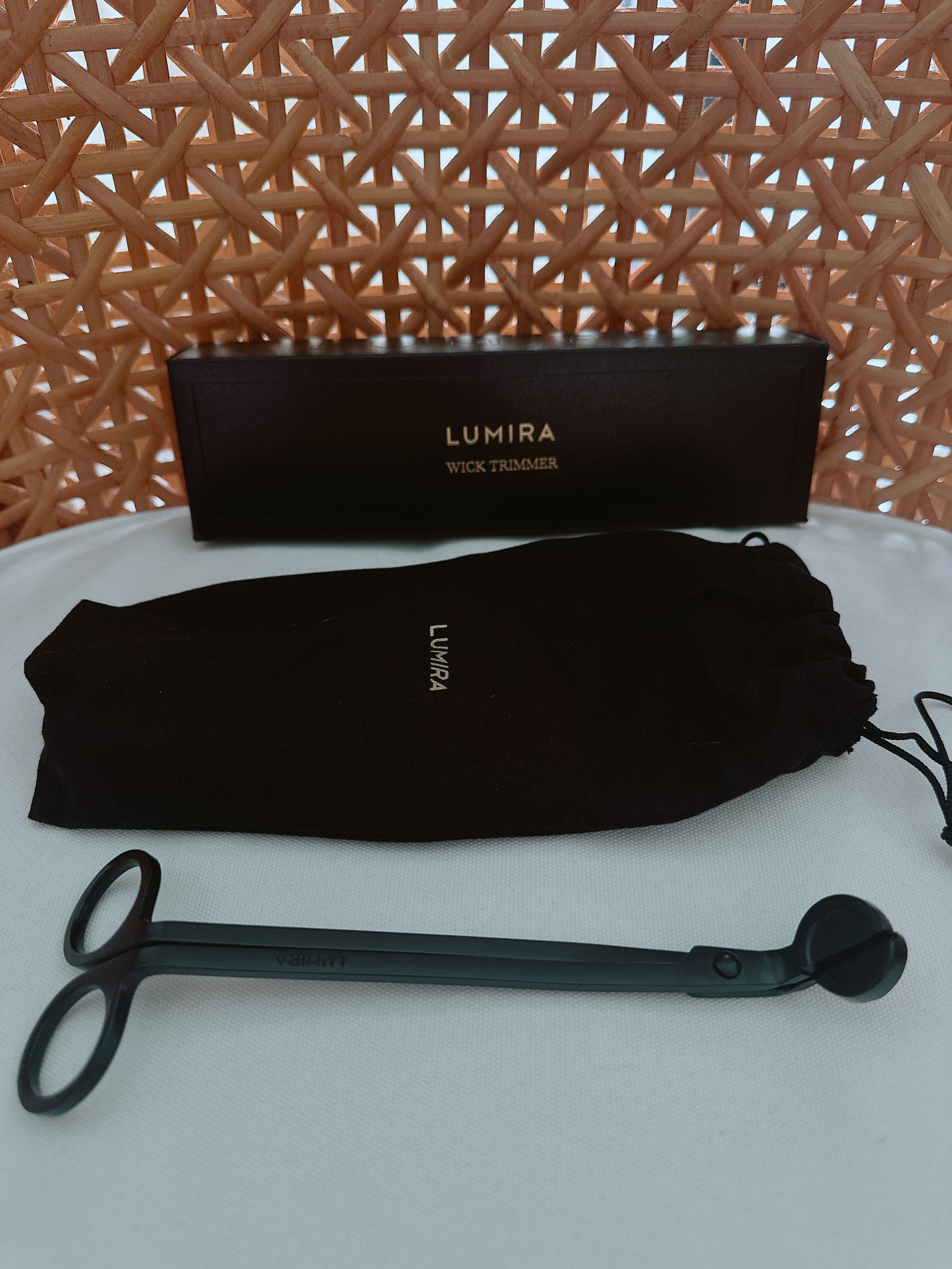 Lumira Elegant Stainless Steel Candle Wick Trimmer – Matte Black