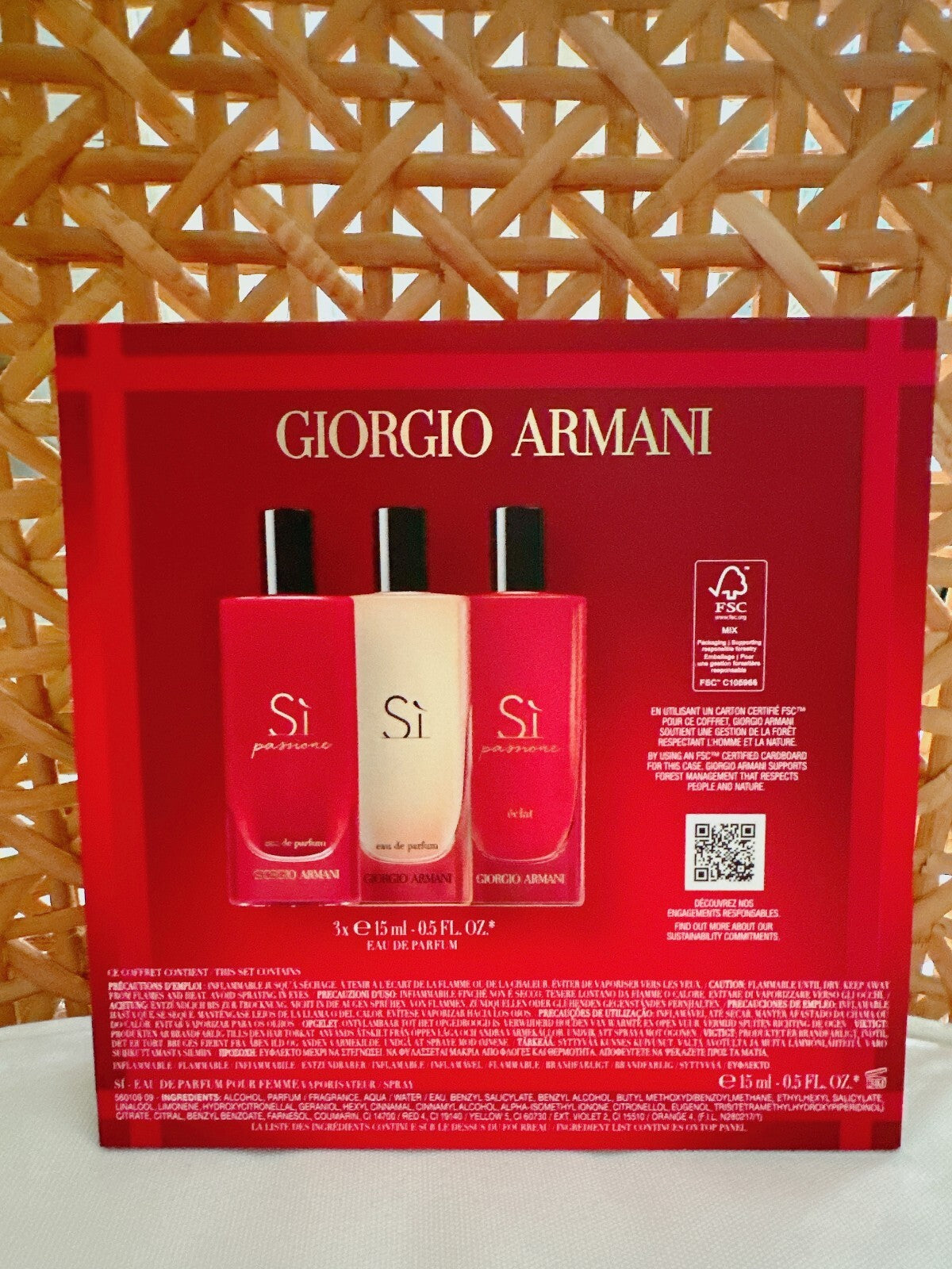 Giorgio Armani Sì 3x15ml Fragrance Gift Set EDP – Luxury Mini Perfume Collection