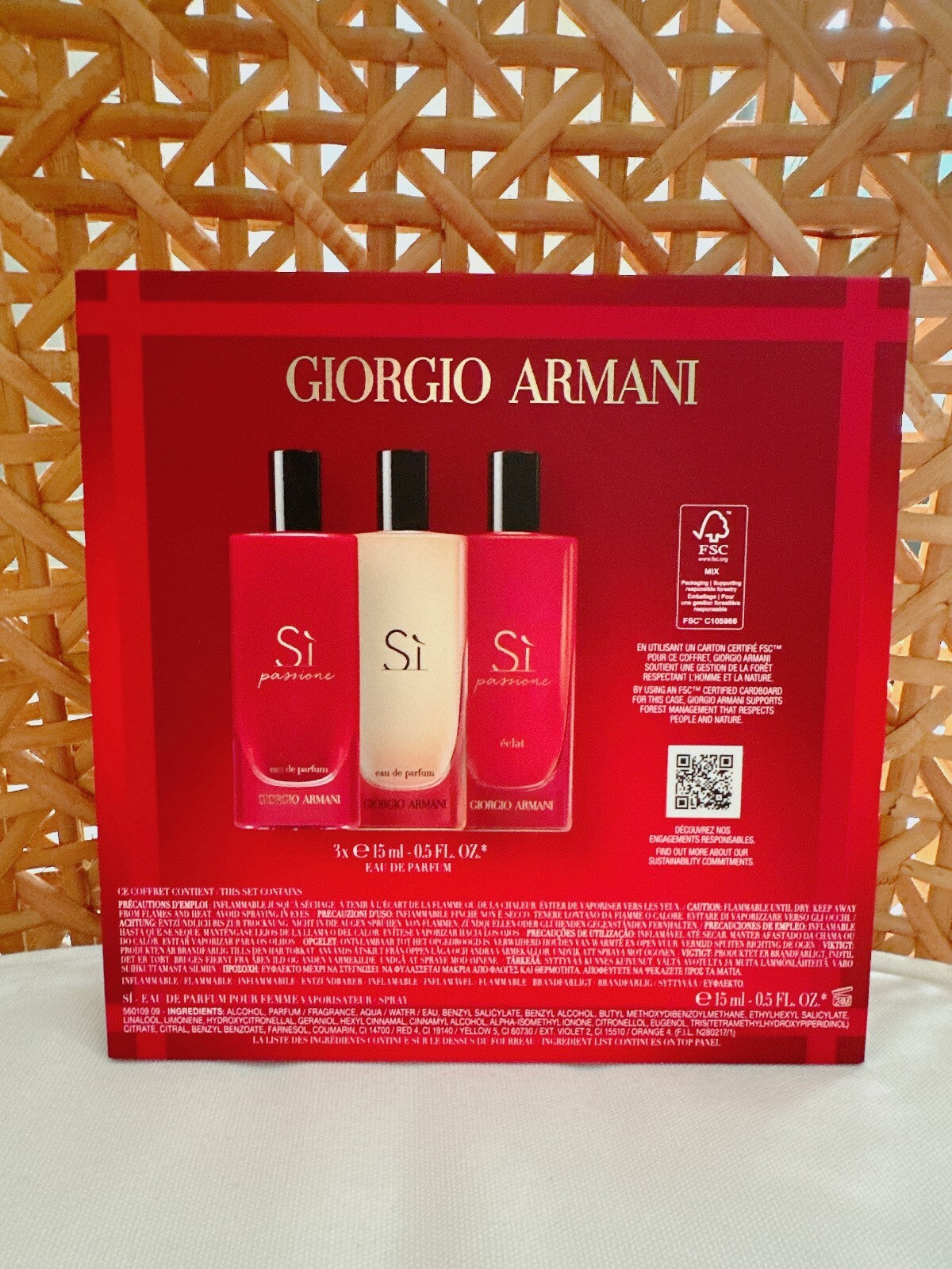 Giorgio Armani Sì 3x15ml Fragrance Gift Set EDP – Luxury Mini Perfume Collection